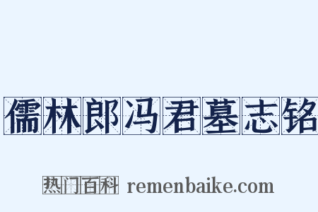 儒林郎冯君墓志铭是什么意思的图片